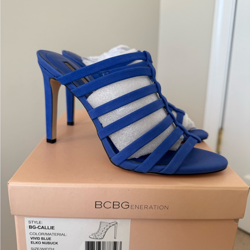 BCBGeneration Vivid Blue Strappy Heels